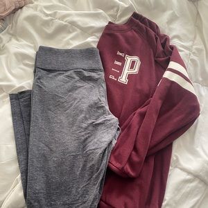 PINK Crew Sweatshirt and Cozy Leggings Set